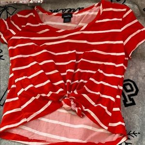 red cropped tie top